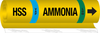 Brady B-689 Black / Blue / Green / White on Yellow Polyester Wrap-Around Pipe Marker - 3/4 in Character Height - Printed Msg = AMMONIA - 57968 - 754476-57968 - R. S. Hughes Company, Inc.