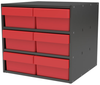 Akro-Mils Akrodrawers 60 lb Charcoal Gray Powder Coated, Textured Stackable Super Modular Cabinet - 17 in Overall Length - 18 in Width - 16 1/2 in Height - 6 Drawer - Non-Lockable - AD1817C88 RED - AD1817C88 RED - R. S. Hughes Company, Inc.