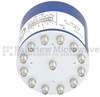 SP12T Latching DC to 18 GHz Terminated Electro-Mechanical Relay Switch, Indicators, Reset, up to 240W, 28V, SMA -- SEMS-4081-SP12T-SMA - Image