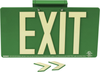 Brady Bradyglo B-401 Plastic Rectangle Green Exit Sign - 17 1/4 in Width x 9 1/2 in Height - Glow in the Dark - TEXT: EXIT - 145479 - 754473-54304 - R. S. Hughes Company, Inc.