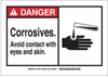 Brady B-401 Polystyrene Rectangle White Chemical, Biohazard, Hazardous & Flammable Material Sign - 14 in Width x 10 in Height - TEXT: DANGER CORROSIVES AVOID CONTACT WITH EYES AND SKIN - 26543 - 754476-26543 - R. S. Hughes Company, Inc.