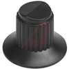 Knob, Control Style, 0.250 Inch Dia. Shaft, Metal Insert w/Set Screws, Blk - 70216906 - Allied Electronics, Inc.