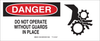 Brady B-120 Fiberglass Reinforced Polyester Rectangle White Machine & Equipment Sign - 17 in Width x 7 in Height - TEXT: DANGER DO NOT OPERATE WITHOUT GUARDS IN PLACE - 69131 - 754476-69131 - R. S. Hughes Company, Inc.