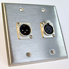 HAVE 2Gang Stainless Wallplate 1XLRM/1F - HAVWP2009XLR1M1F - HAVE, Inc.