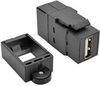 USB 2.0 All-in-One Keystone/Panel Mount Coupler (F/F), Black -- U060-000-KP-BK - Image