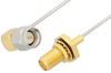 SMA Male Right Angle to SMA Female Bulkhead Cable 48 Inch Length Using PE-SR047AL Coax - PE34305LF-48 - Pasternack