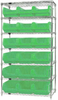 Open Wire Shelving, 7Shelves, 18Bin, Grn; Shelving Unit Type Quantum Storage - 44AC8258 - Newark, An Avnet Company