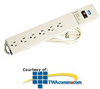 Leviton Heavy-Duty6-Outlet Plug Strip  with On/Off Switch -- 5200-PS - Image