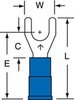 3M Scotchlok Blue Non-Locking Butted Vinyl Butted Fork & Spade Terminal MVU14-10FK - 0.9 in Length - 0.34 in Fork Width - #10 Stud - 054007-01544 - R. S. Hughes Company, Inc.
