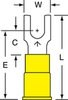 3M Scotchlok Yellow Locking Butted Vinyl Butted Fork & Spade Terminal MVU10-8FBX - 1.03 in Length - 0.32 in Fork Width - #8 Stud - 051128-59035 - R. S. Hughes Company, Inc.