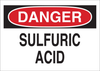 Brady B-302 Polyester Rectangle White Chemical, Biohazard, Hazardous & Flammable Material Sign - 10 in Width x 7 in Height - Laminated - TEXT: DANGER SULFURIC ACID - 85521 - 754476-85521 - R. S. Hughes Company, Inc.
