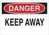 Brady B-302 Polyester Rectangle White Restricted Area / No Trespassing Sign - 14 in Width x 10 in Height - Laminated - TEXT: DANGER KEEP AWAY - 84090 - 754476-84090 - R. S. Hughes Company, Inc.