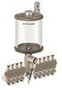 Levelux Clear View Multiple Feed Electro Lubricator, 1 qt Acrylic Reservoir, 9 Feeds, 1/8