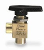 4F-MB6APFA-BP - Parker two-way right angled ball valve, brass, 1/4