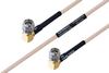 MIL-DTL-17 SMA Male Right Angle to SMA Male Right Angle Cable 100 cm Length Using M17/113-RG316 Coax - PE3M0093-100CM - Pasternack