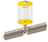 Yellow Color Key, Clear View Multiple Feed Manual Lubricator, 1/2 gal Acrylic Reservoir, 22 Feeds, 1/8