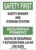 Brady B-401 Rectangle White Eyewash & Shower Sign - Language English / Spanish - 38760 - 754473-38760 - R. S. Hughes Company, Inc.