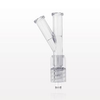 Y Connector, Male Luer Connector with Spin Lock, Two Female Luer Lock Ports - 84044 - Qosina Corp.