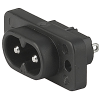 IEC Appliance Inlet C8, Screw-on or Rivet Mounting, Front Side, Solder, PCB or Quick-connect Terminal -- 2573 - Image