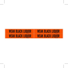 Brady B-946 Black on Orange Vinyl Self-Adhesive Pipe Marker - 1 1/8 in Height - 3/4 in Character Height - 7 in Length - Printed Msg = WEAK BLACK LIQUOR - 7424-4 - 754473-68135 - R. S. Hughes Company, Inc.