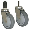 Stainless Steel Stem Caster - Gray Rubber Wheel - Model 3 - SS-3RF3X - Caster City, Inc.