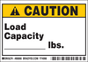 Brady B-302 Black / Yellow on White Polyester Machine & Equipment Safety Label - 5 in Width - 3 1/2 in Height - Printed Text = CAUTION - LOAD CAPACITY _LBS. - 86866 - 754476-86866 - R. S. Hughes Company, Inc.