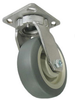 Stainless Swivel Caster - Gray Soft Rubber Wheel - Model G15 - SS-G15RF4x2-S - Caster City, Inc.