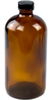 Amber Boston Round Glass Bottles with Caps - 72499 - U.S. Plastic Corporation