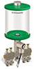 Green Color Key, Clear View Multiple Feed Electro Lubricator, 1 qt Acrylic Reservoir, 4 Feeds, 1/8