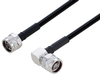 Fire Rated N Male to N Male Right Angle Low PIM Cable 60 Inch Length Using SPF-250 Coax Using Times Microwave Parts - PE3C6361-60 - Pasternack