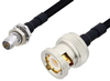Slide-On BMA Plug Bulkhead to BNC Male Cable 36 Inch Length Using PE-SR402FLJ Coax - PE3C4918-36 - Pasternack