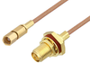 SMA Female Bulkhead to SSMC Plug Cable 36 Inch Length Using RG178 Coax - PE3C4395-36 - Pasternack