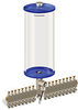 Blue Color Key, Clear View Multiple Feed Electro Lubricator, 1 gal Acrylic Reservoir, 17 Feeds, 1/8