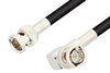 75 Ohm BNC Male to 75 Ohm BNC Male Right Angle Cable 72 Inch Length Using 75 Ohm RG59 Coax, RoHS - PE33196LF-72 - Pasternack
