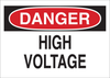 Brady B-120 Fiberglass Reinforced Polyester Rectangle White Electrical Safety Sign - 10 in Width x 7 in Height - TEXT: DANGER HIGH VOLTAGE - 71565 - 754476-71565 - R. S. Hughes Company, Inc.