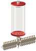 Red Color Key, Clear View Multiple Feed Electro Lubricator, 1 gal Acrylic Reservoir, 17 Feeds, 1/8