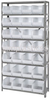 Storage Shelving with Bins - QSBU-239CL - Simplastics