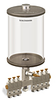Clear View Multiple Feed Manual Lubricator, 1/2 gal Pyrex Reservoir, 7 Feeds, 1/8