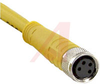 Cordset, M8 Pico, Female Straight, 4 Wire, Single End, 2 Meters, PVC, Yellow - 70035969 - Allied Electronics, Inc.