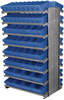 Akro-Mils 800 lb Blue Gray Powder Coated Steel 16 ga Double Sided Fixed Rack - 36 3/4 in Overall Length - 100 Bins - Bins Included - APRDAST BLUE - APRDAST BLUE - R. S. Hughes Company, Inc.