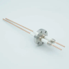 Power Feedthrough, 14,000 Volts, 50 Amps, 2 Pins, 0.094″ Copper Conductors, 1.33″ Conflat Flange - A0042-3-CF - MPF Products, INC.
