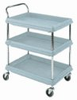 Deep-Ledge Utility Cart, 2 Shelf, Blue, 21.5x41x32.75