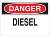 Brady B-401 Polystyrene Rectangle White Chemical, Biohazard, Hazardous & Flammable Material Sign - 10 in Width x 7 in Height - TEXT: DANGER DIESEL - 22729 - 754476-22729 - R. S. Hughes Company, Inc.