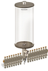 Clear View Multiple Feed Electro Lubricator, 1 gal Acrylic Reservoir, 17 Feeds, 1/4” OD Tube Outlets, 24VDC - B4462-128AB17024D1W - Oil-Rite Corp.
