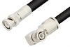 BNC Male to BNC Male Right Angle Cable 48 Inch Length Using RG213 Coax, RoHS - PE3355LF-48 - Pasternack