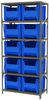 Akro-Mils AS1879 3300 lb Gray Powder Coated Steel 22 ga Fixed Rack - 36 in Overall Length - 10 Bins - Bins Included - AS187913018 - AS187913018 - R. S. Hughes Company, Inc.