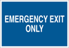 Brady B-120 Fiberglass Reinforced Polyester Rectangle Blue Emergency & Fire Exit Sign - 10 in Width x 7 in Height - TEXT: EMERGENCY EXIT ONLY - 122793 -- 754473-71755 - Image