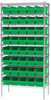 Akro-Mils Shelfmax 2000 lb Adjustable Green Chrome Steel Open Adjustable Fixed Shelving System - 40 Bins - 2000 lb Total Capacity - AWS183630098 GREEN - AWS183630098 GREEN - R. S. Hughes Company, Inc.