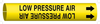 Brady Bradysnap-On B-915 Black on Yellow Plastic Snap-On Pipe Marker - 1 1/4 in Character Height - Printed Msg = LOW PRESSURE AIR with Right Arrow - 4090-D - 754476-48591 - R. S. Hughes Company, Inc.