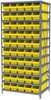 Akro-Mils Shelfmax 6500 lb Adjustable Yellow Gray Powder Coated Steel 22 ga Open Adjustable Fixed Shelving System - 50 Bins - 6500 lb Total Capacity - AS2479094 YELLOW - AS2479094 YELLOW - R. S. Hughes Company, Inc.